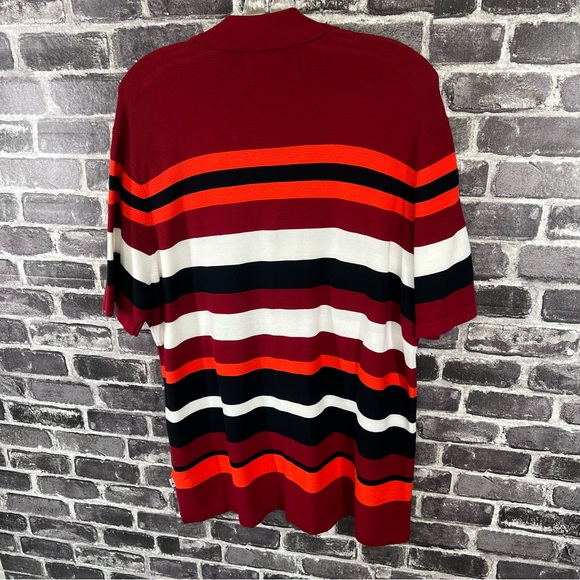 NN07 Miyagi Cotton Shirt - Wine Stripe - Size XL - Picture 3 of 11